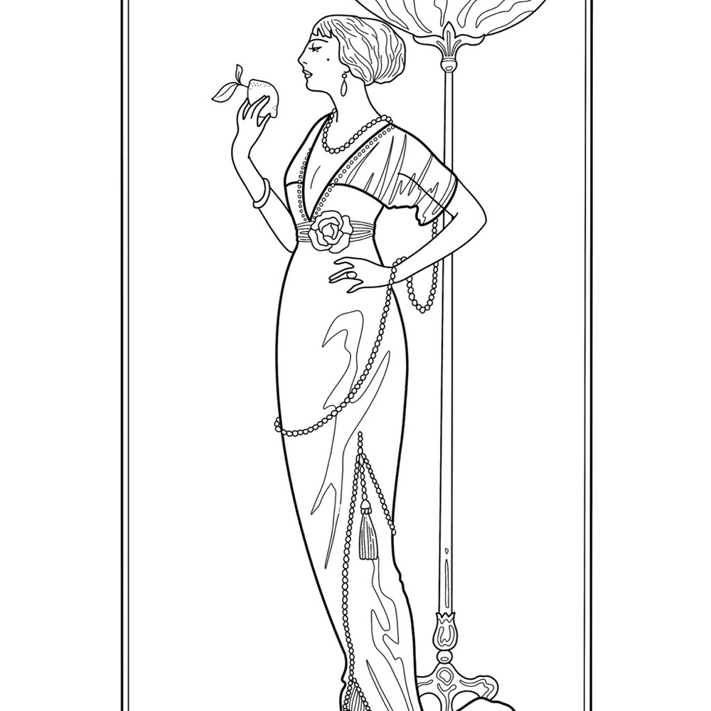 Art Nouveau Coloring Pages Set